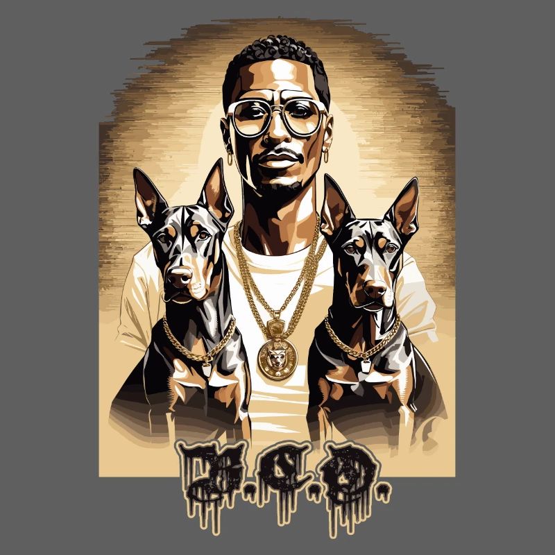 Rapper with Dobermans