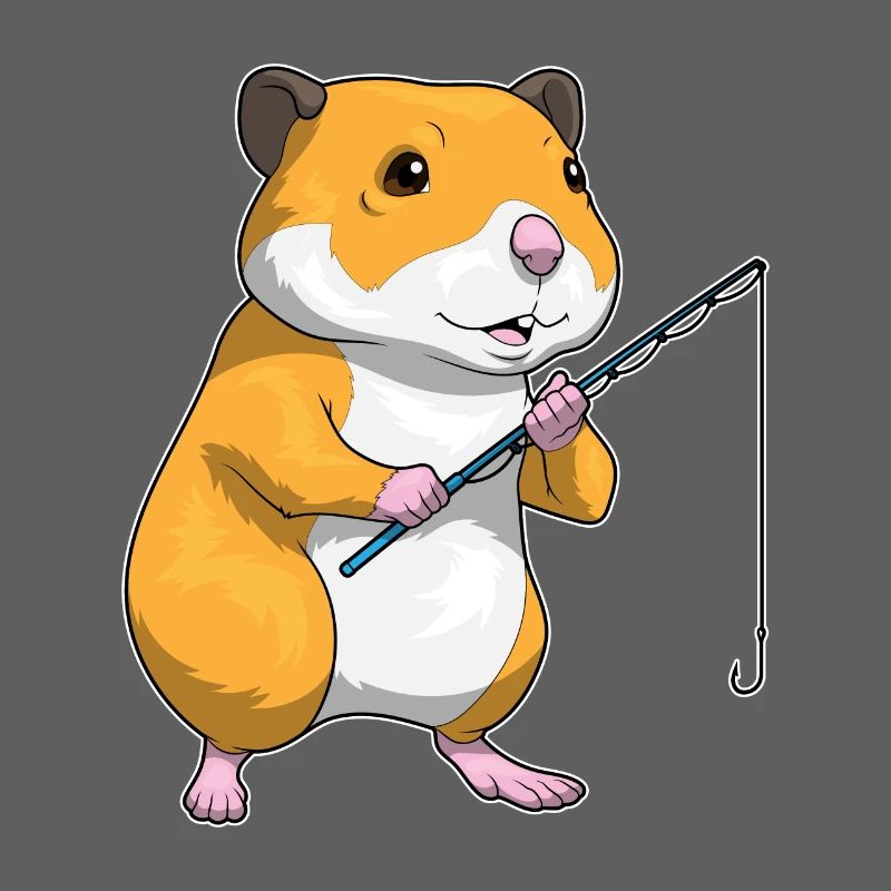 Canne à pêche Hamster Pêcheur Canne à pêche