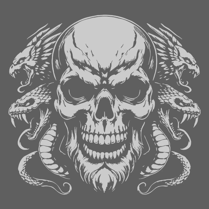 Skull with snake ring