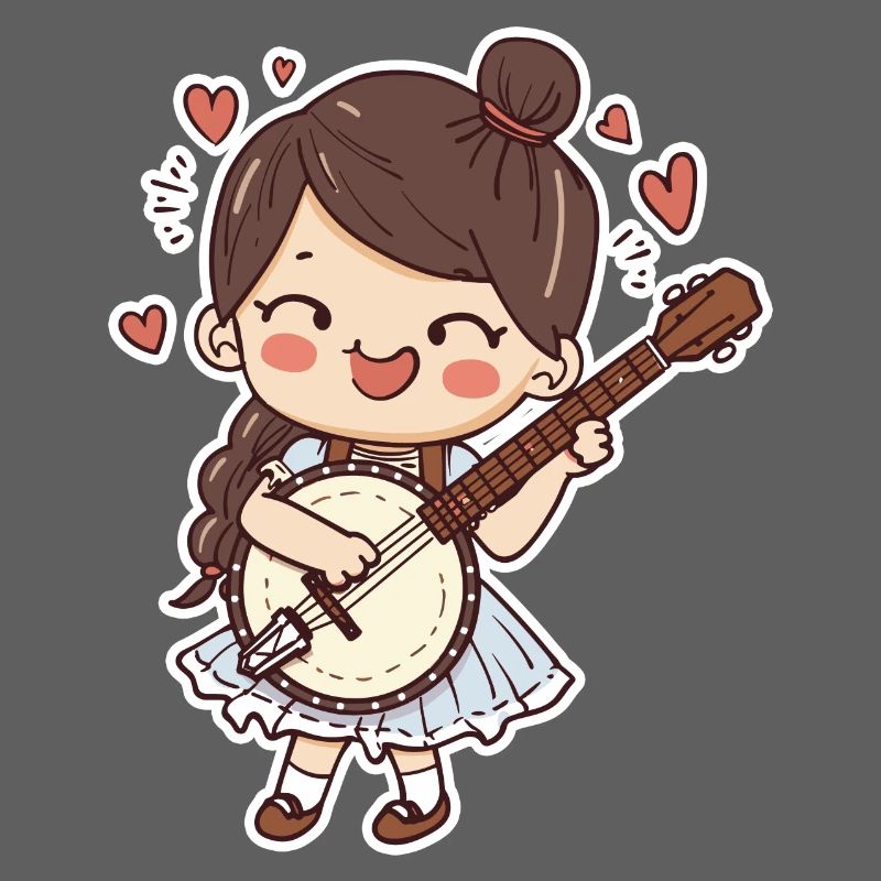 Banjo player comic style