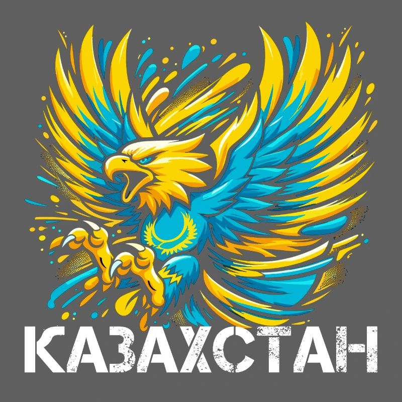 Kazakhstan Eagle Flag Flag Cyrillic Gift
