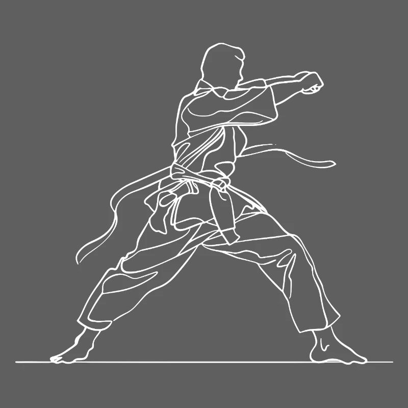 Karate Line Drawing