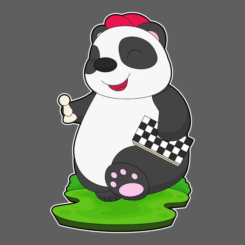 Panda Schachfigur Schach Schachbrett