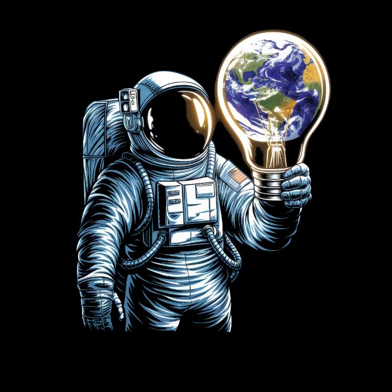 Space astronaut with globe lamp