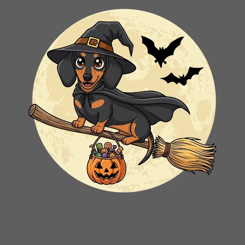 Teckel mignon sorcière Halloween