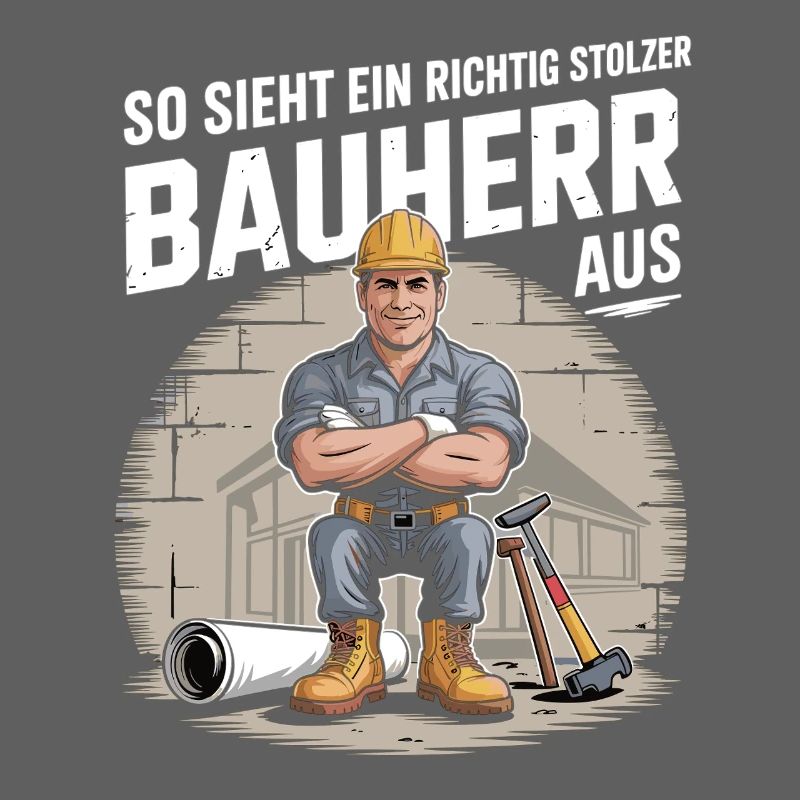 Proud builder with helmet & tools