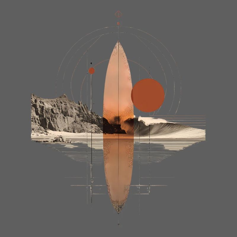 Copper Waves Orbit - Geometric Surfboard