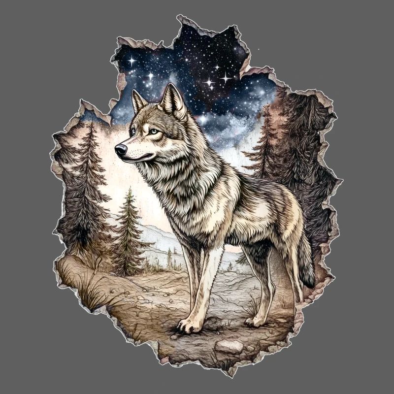 Wolf Sternenhimmel