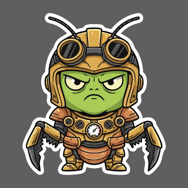 Locust Engineer Steampunk Armor Brass