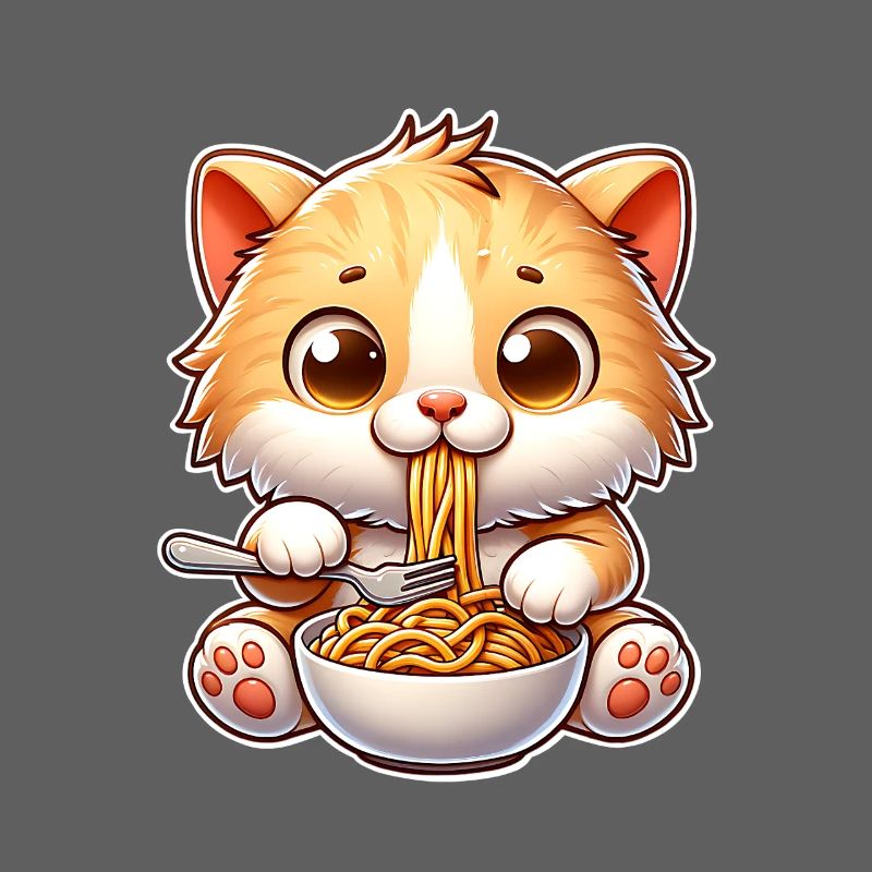 Pâtes spaghettis chaton