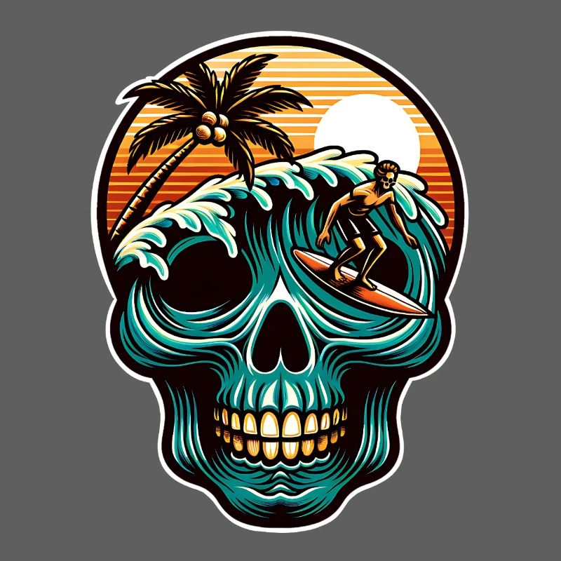 Surfing Skull