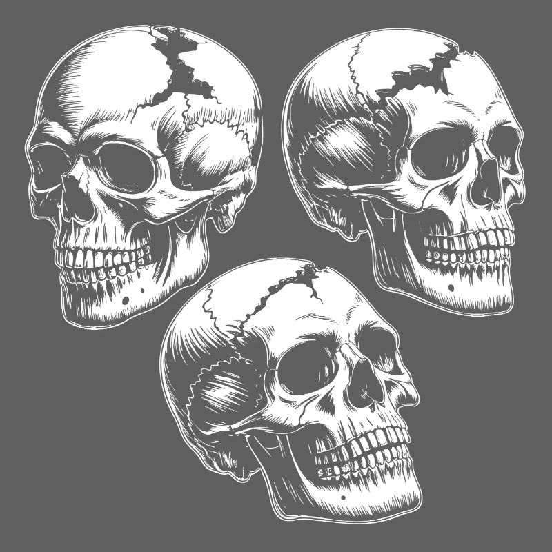 Three Skull Silhouettes