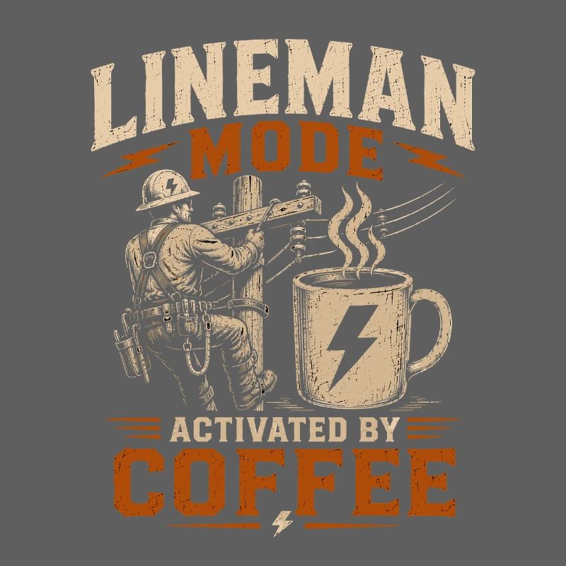 Lustiger Lineman Kaffee Strom Arbeit