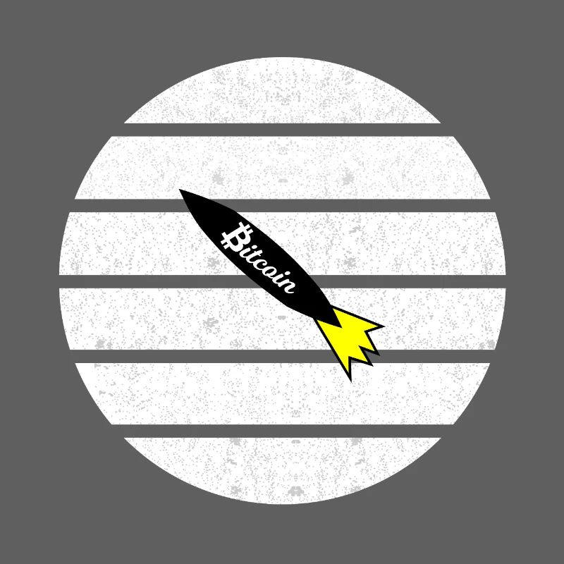 Crypto rocket in the stripe circle