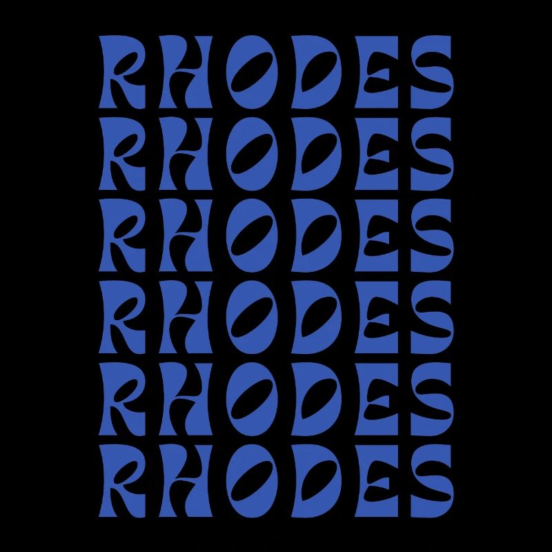 Rhodes Blue Typographic Pattern