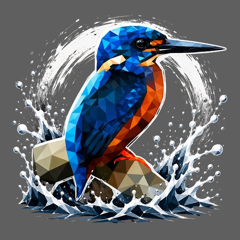 Low-Poly-Eisvögel-Design