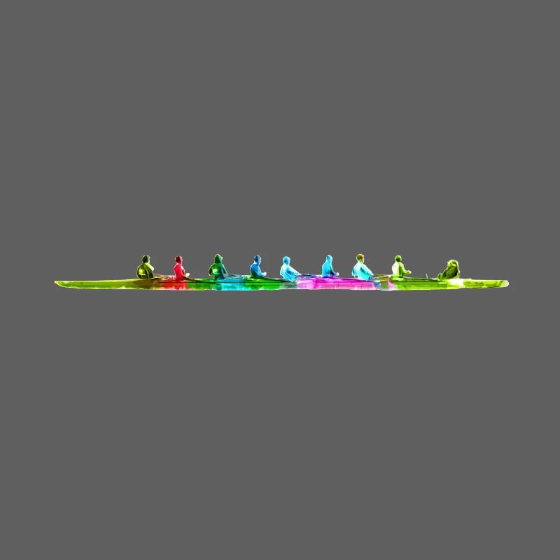 Buntes achter Ruderboot
