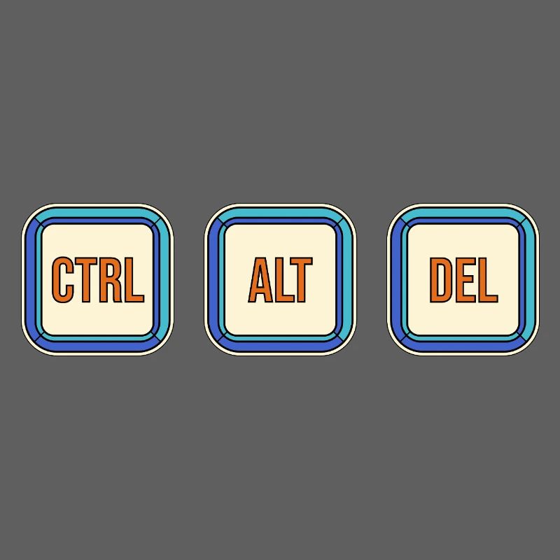 Retro Keyboard Tasten CTRL ALT DEL