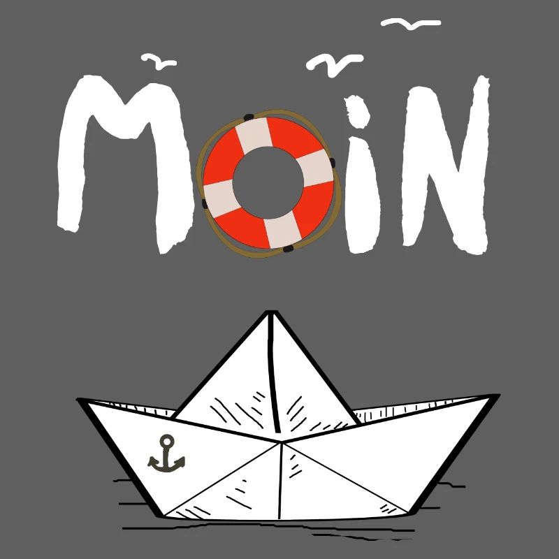 Moin Möwen Rettungsring Papierboot Schiff
