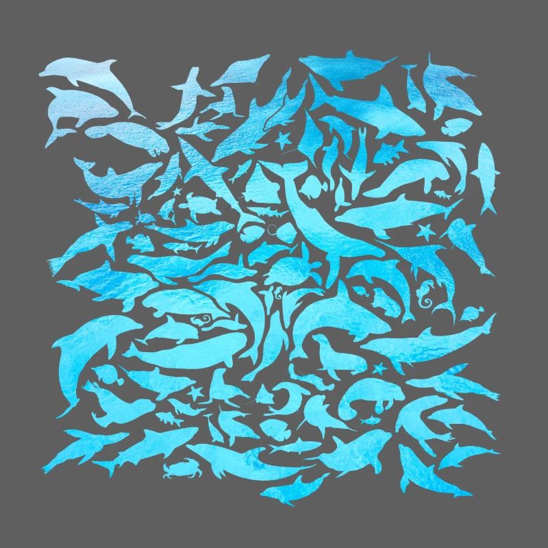Conception d'habitants de la mer avec poisson / idée cadeau