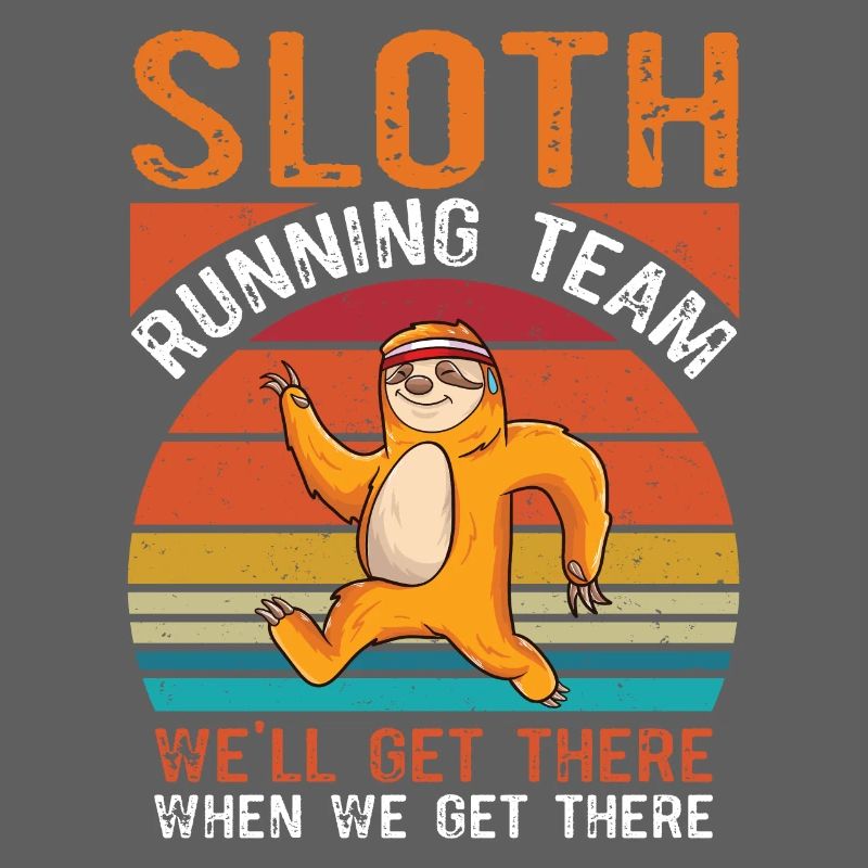 Équipe de paresseux en cours d'exécution jogging