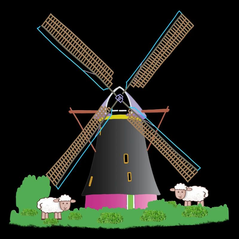 Windmill with sheep
