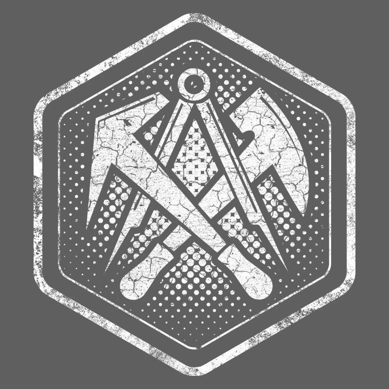 Zunftzeichen Dachdeckerr Hexagon im used Look