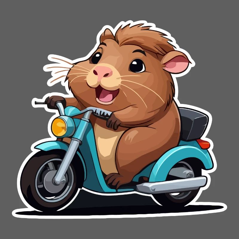 Cochon d’Inde sur cyclomoteur
