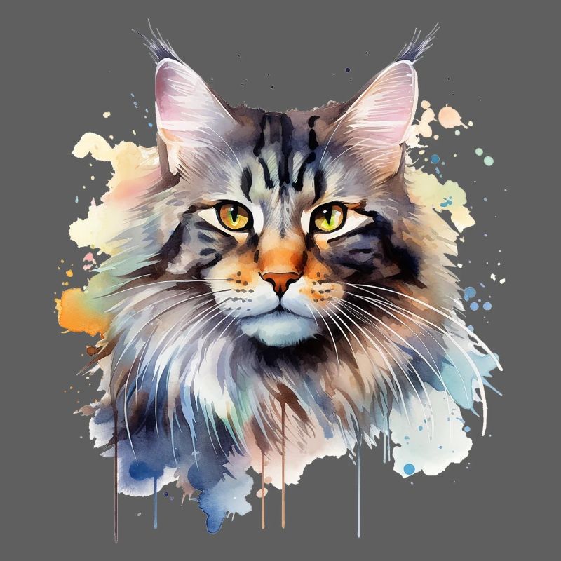 Maincoon aquarelle chat