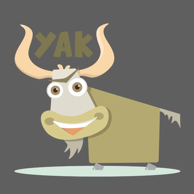 Illustration joyeuse et colorée d’un yak