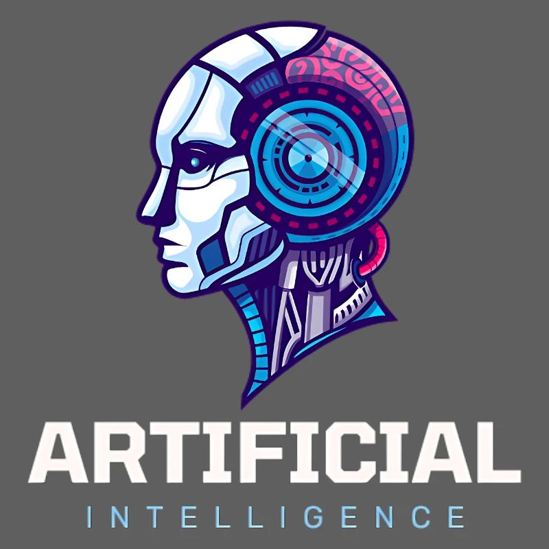 Neon AI Head Robot Vision