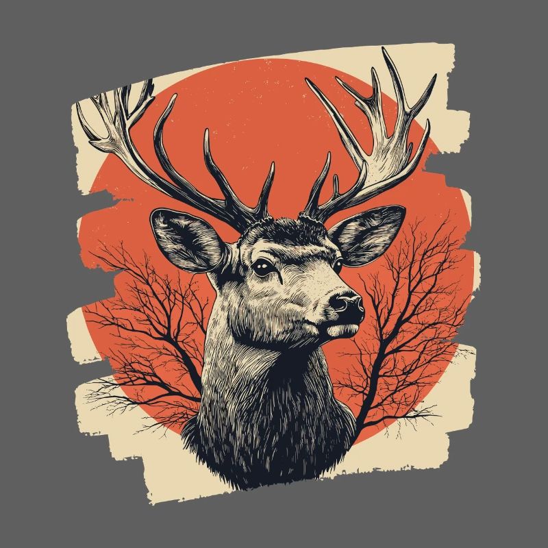 Cerf avec bois