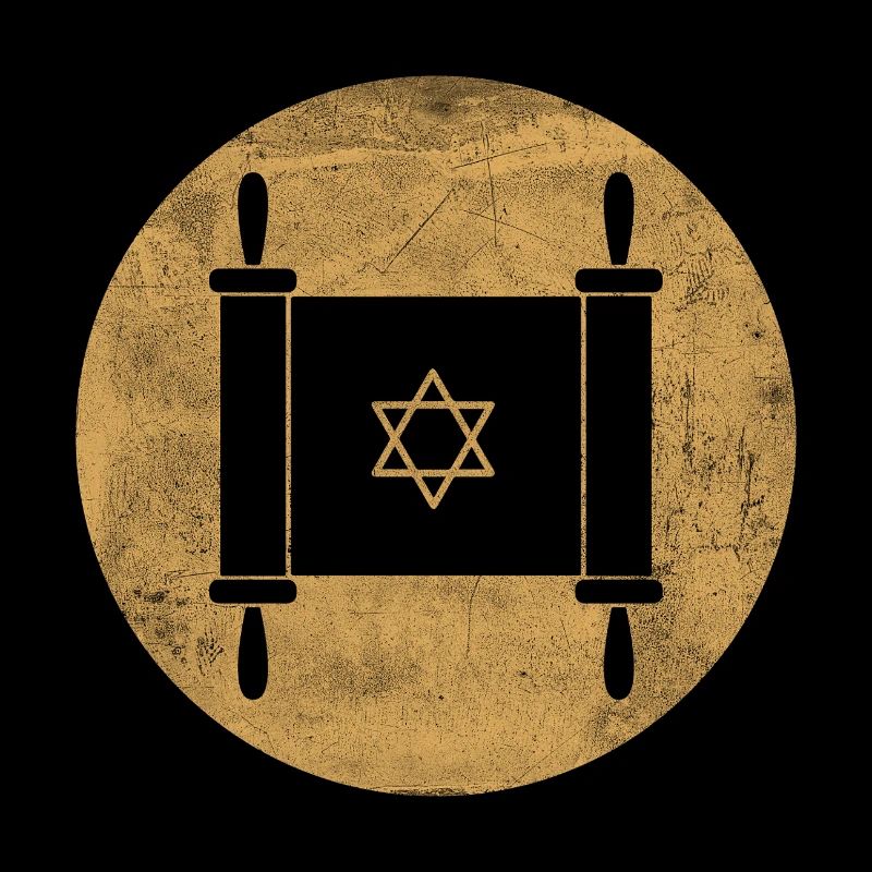Torah scroll in a golden circle