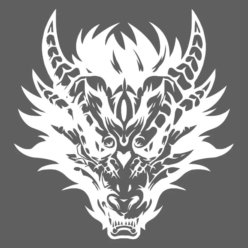 Conception complexe de masque de dragon tribal