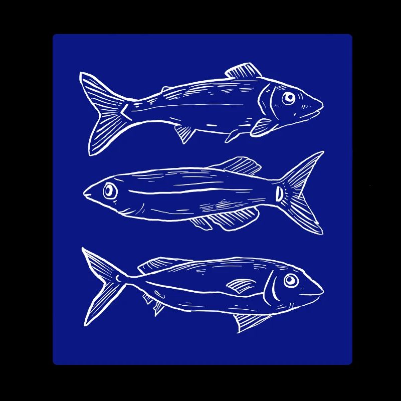 Dark blue fish pattern illustration