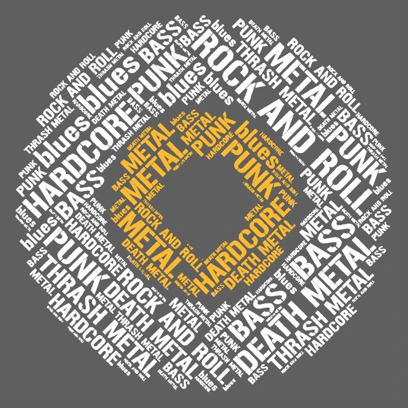 Disque vinyle typographique avec des styles de musique hardcore