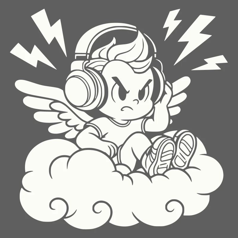 Musik Engel – Cherub mit Kopfhörern