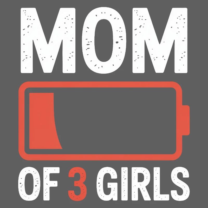 Maman de 3 filles Battery Icon Tee