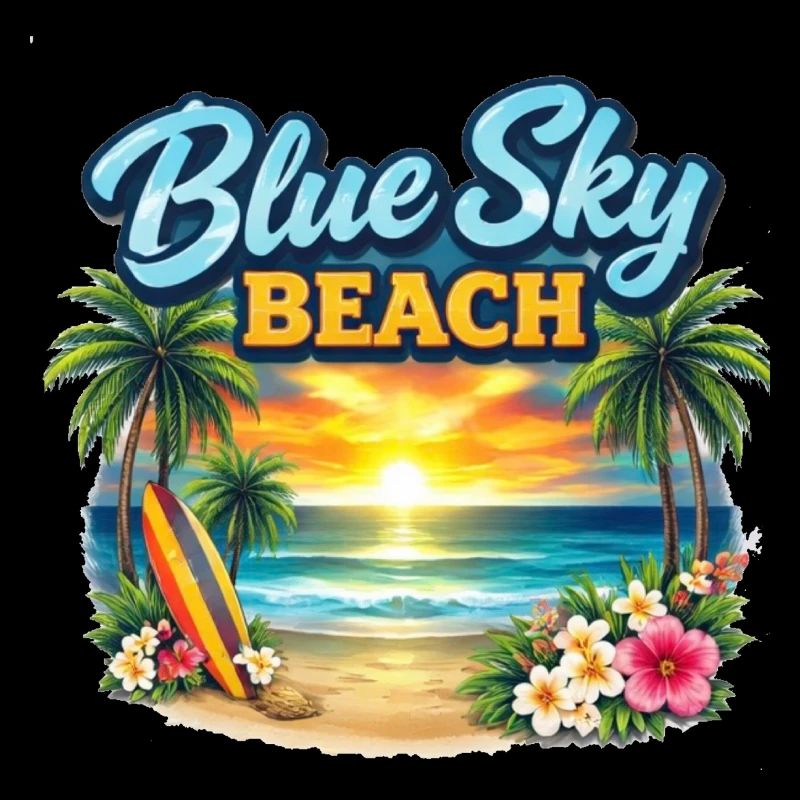 Blue Sky Beach Sunset