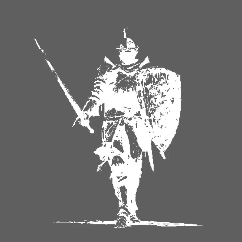 Knight Silhouette with Shield and Spear