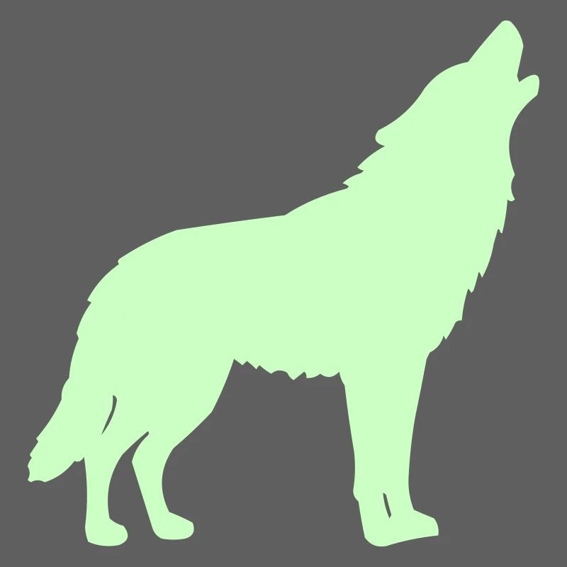 Silhouette de loup vert néon