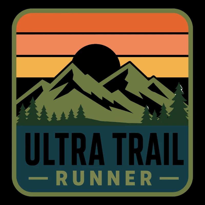 Ultra Trail Runner Retro Mountain Patch