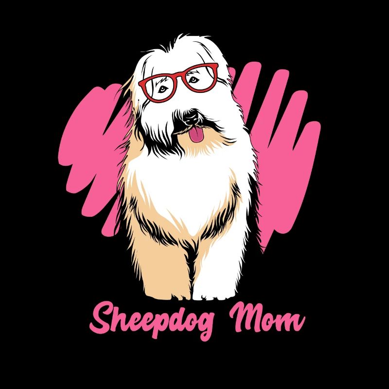 Englischer Schäferhund Mom Mama Mutter