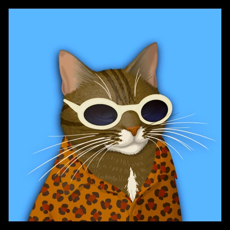 Tabby Cat in Leopard Print