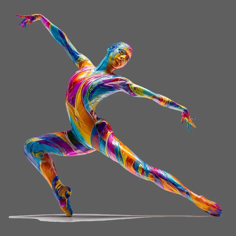 Explosion de couleurs danseuses en flux