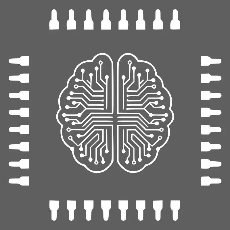 AI Brain Chip Processor Tech Vector