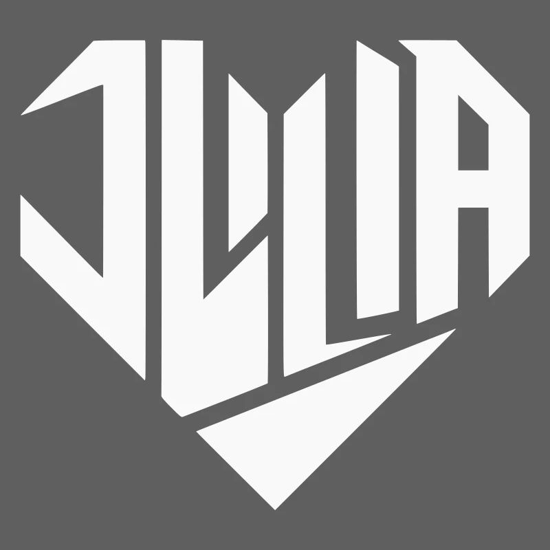 Julia Nom Design Coeur Design - Couleur Variable