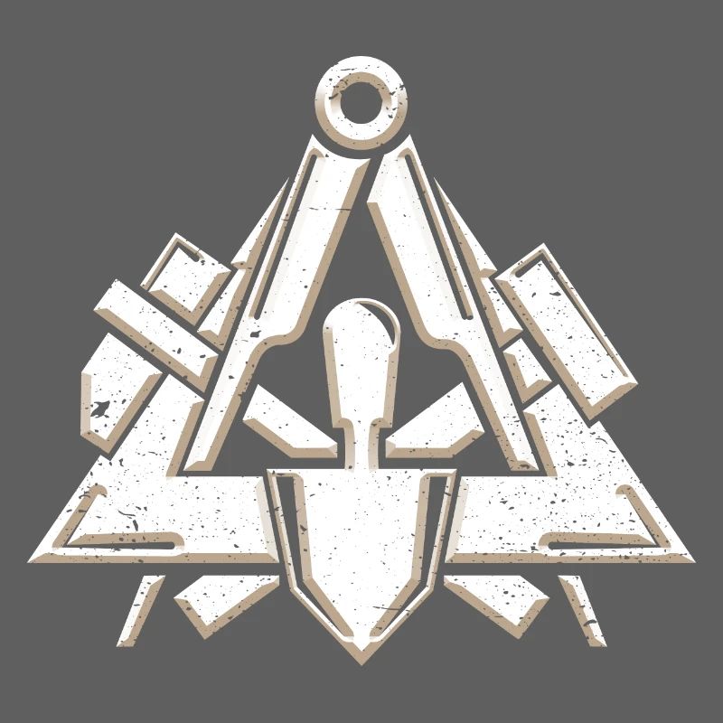 Symbole de la guilde des maçons dans un look grunge 3d cool