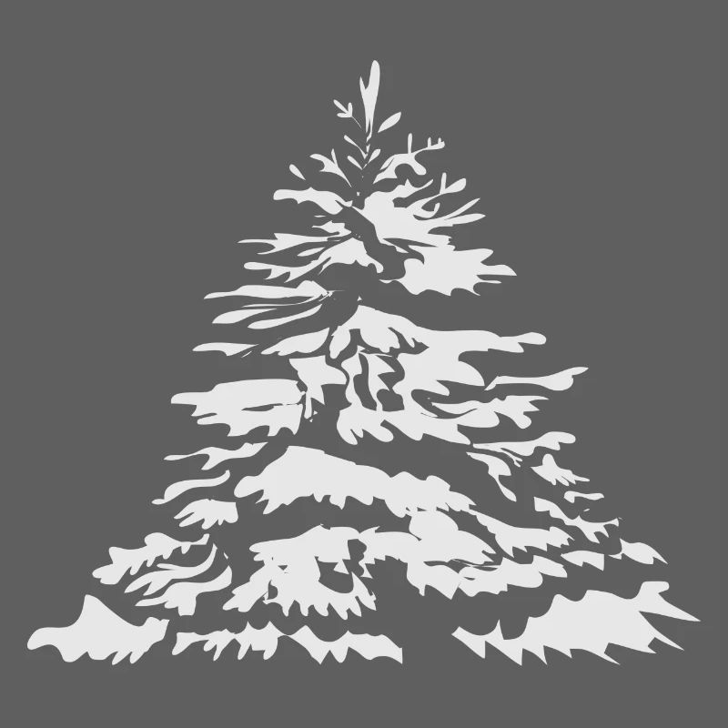Arbre de Noël enneigé ou sapin de Noël