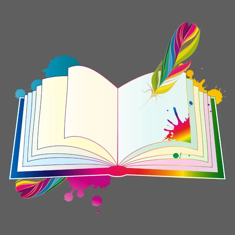 journal hétéroclite avec plume et blobs